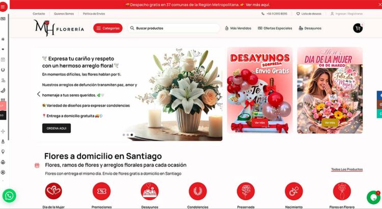 Ramos de flores a domicilio en Santiago